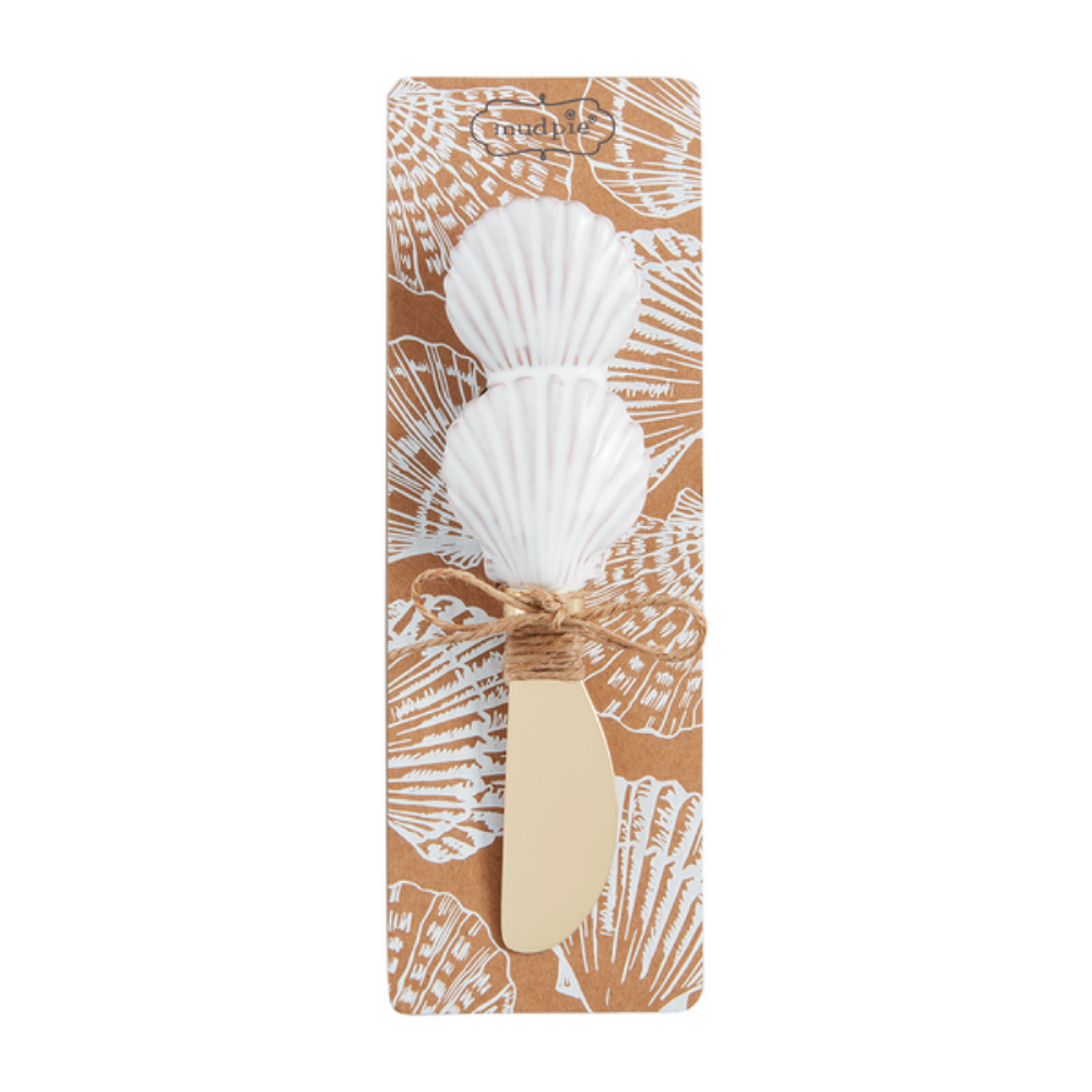 Stylish Mud Pie Brass Fan Shell Condiment Spreader