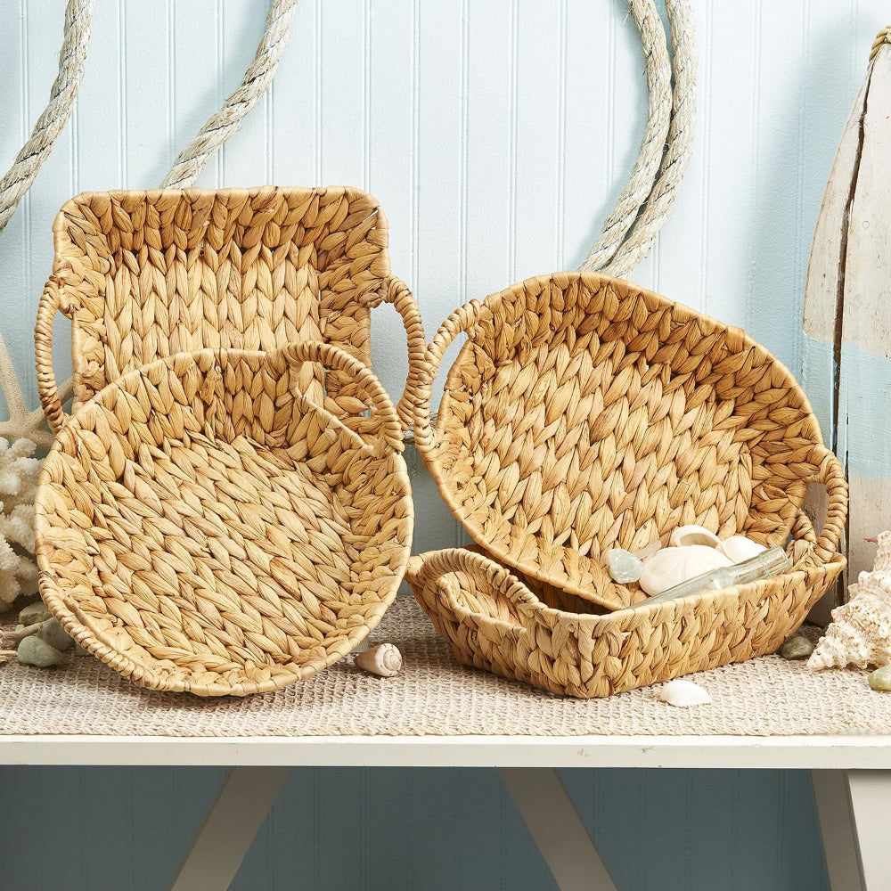 Handmade Water Hyacinth Baskets by Two's Company for Kitchen Use