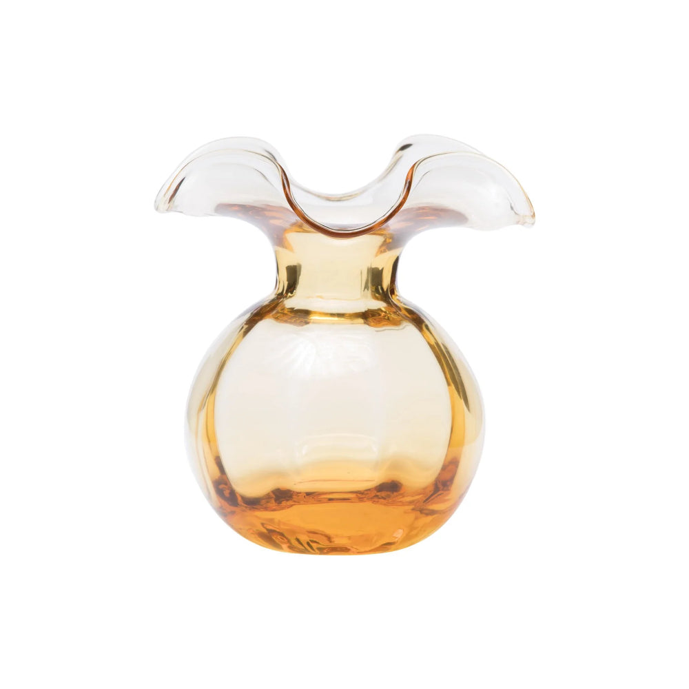 Vietri Amber-colored Mouthblown Hibiscus Glass Bud Vase