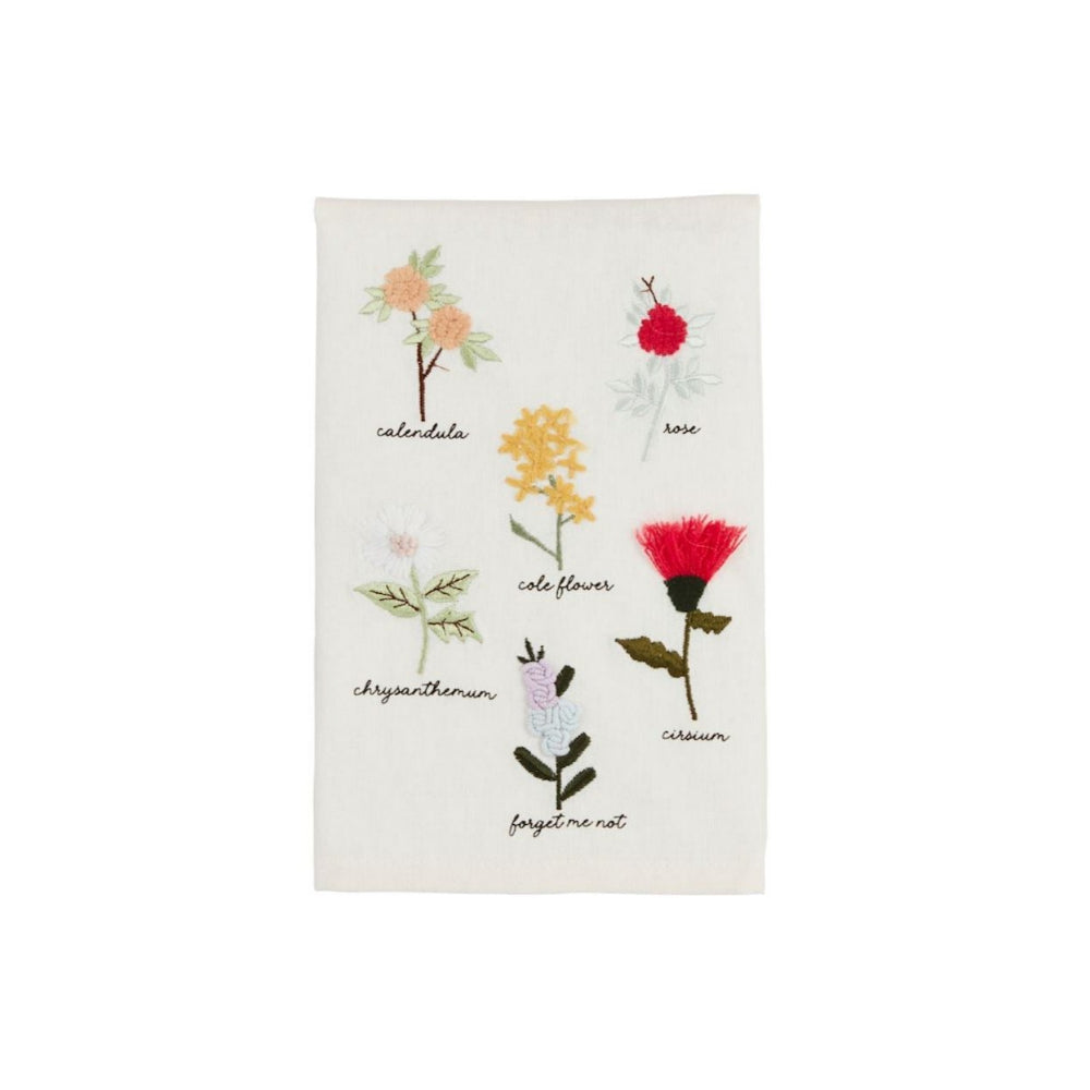 Exquisite Mud Pie Embroidered White Cotton Hand Towel