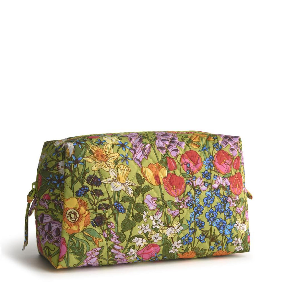 Vera Bradley Spacious Cotton Gabardine Cosmetic Case - Meadow Bouquet Design