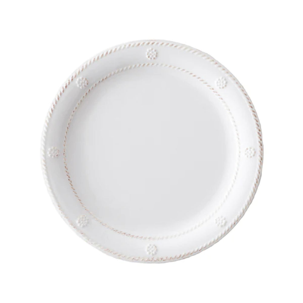 Juliska Al Fresco Collection Berry & Thread Pattern Whitewashed Melamine Dessert and Salad Plate