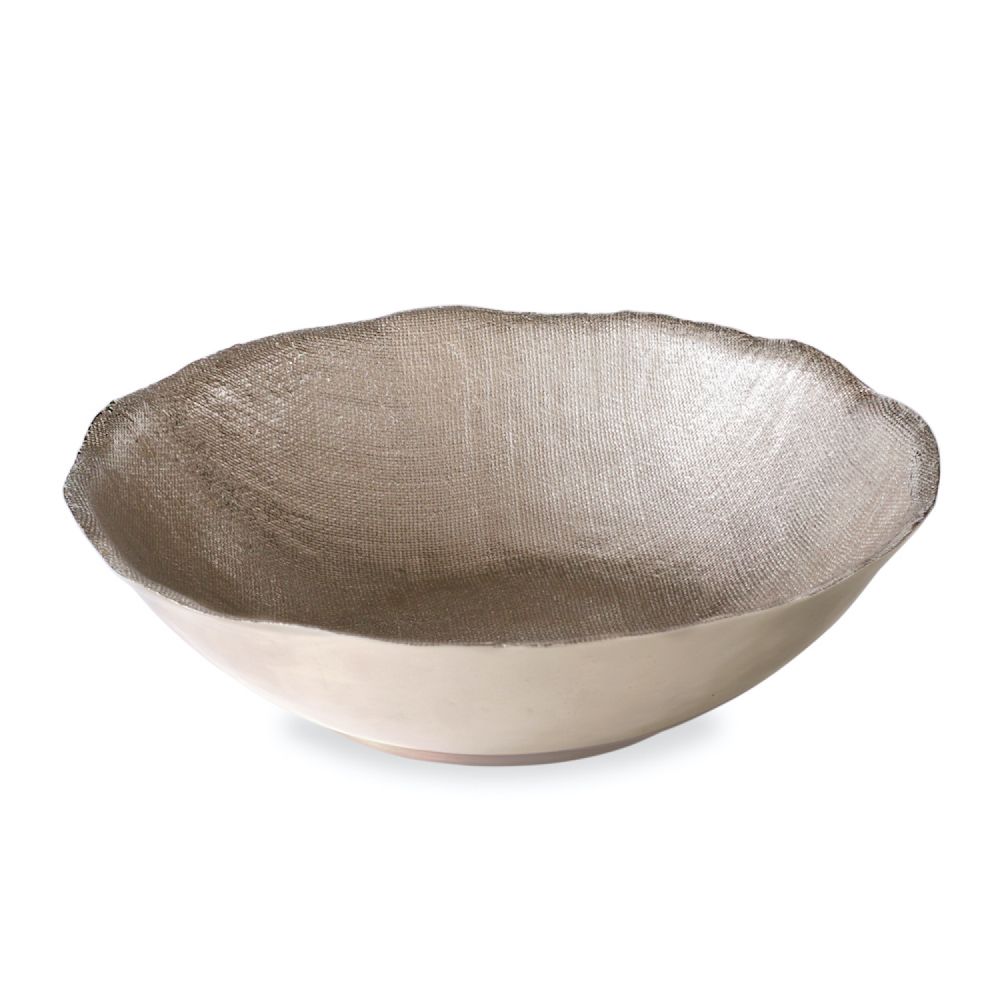 Beatriz Ball Sierra Modern Luxury Fina Extra Large Decorative Bowl in Champagne Gold