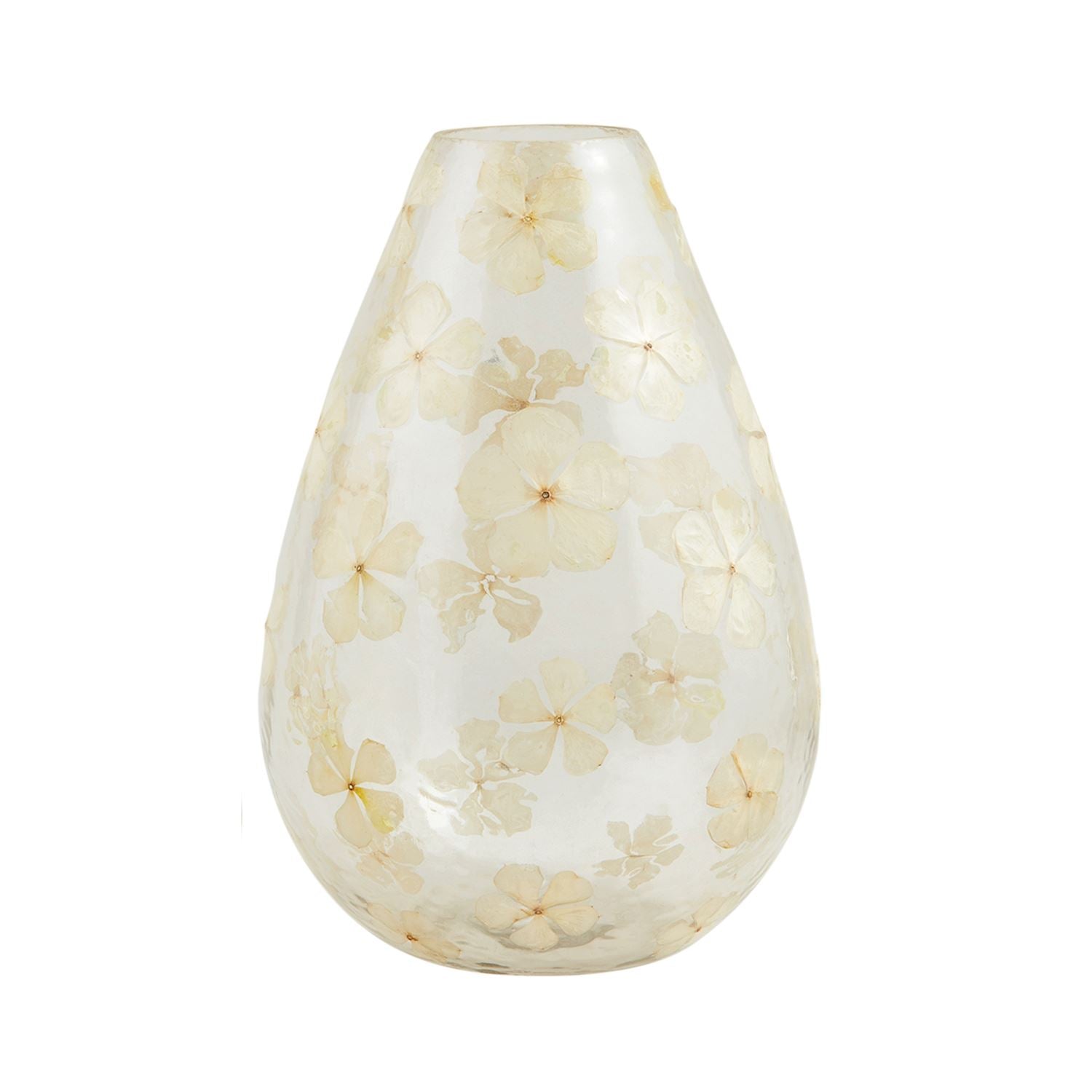 Mud Pie Artistic Pressed Flower Decorative Glass Vase