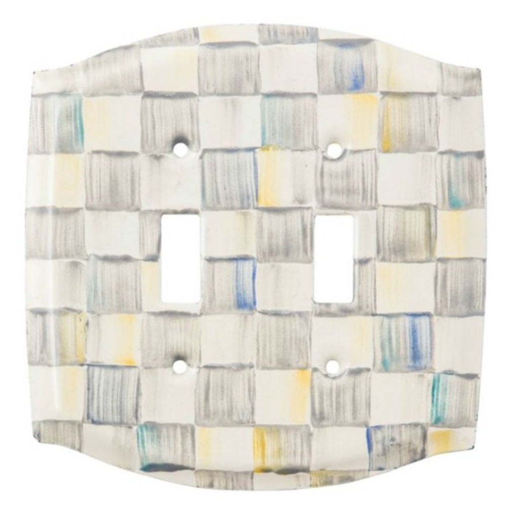MacKenzie-Childs High - Quality Sterling Check Enamel Electrical Switch Plates