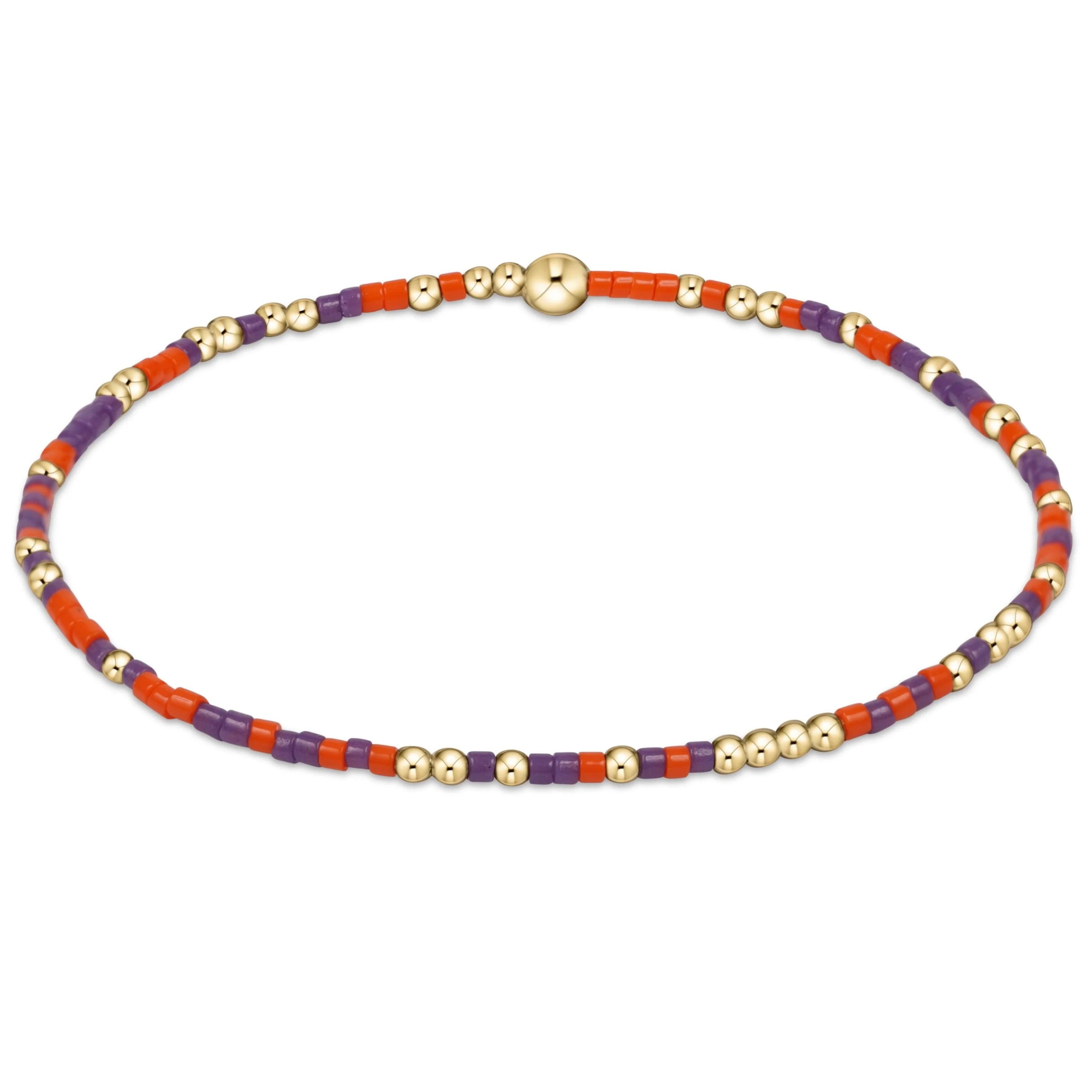 eNewton 5.5-inch egirl Gameday Bracelet with Unwritten Hope Design - Vibrant Orange and Purple