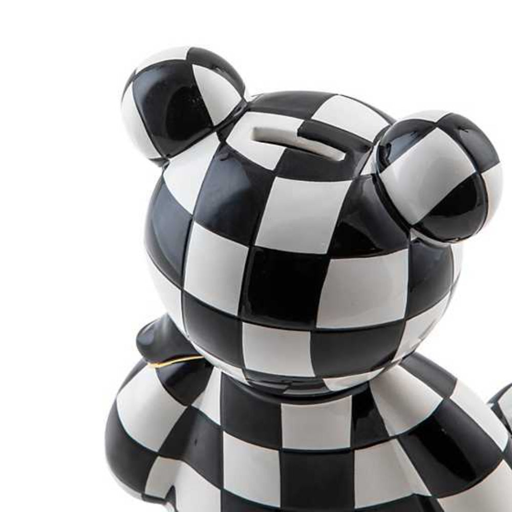 MacKenzie-Childs Courtly Hand - Painted Ceramic Bear Piggy Bank for Stylish Saving