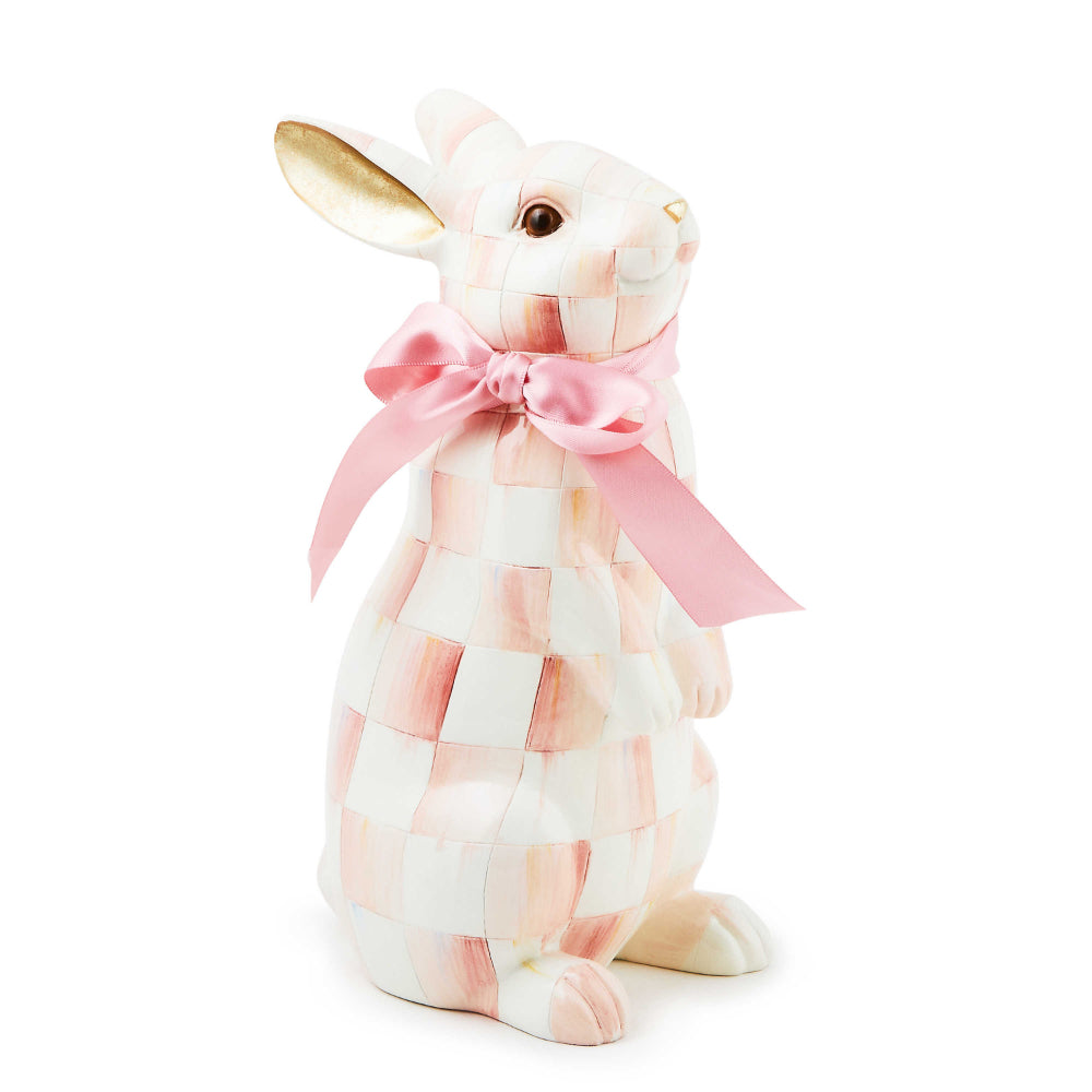 MacKenzie-Childs Adorable Rosy Checked Standing Bunny Decor