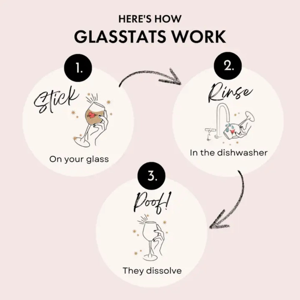 GlassTats Happy Hour Party Drink Markers for Various Events
