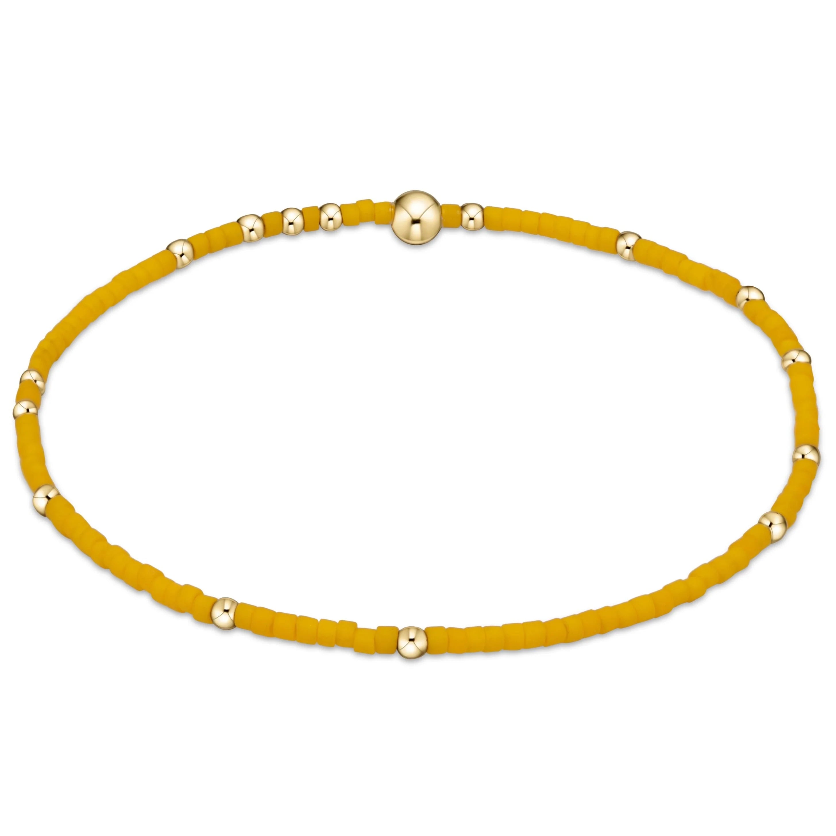 eNewton 5.5-inch Golden Yellow e-Girl Style Gameday Hope Unwritten Beaded Bracelet for Fashion Lovers