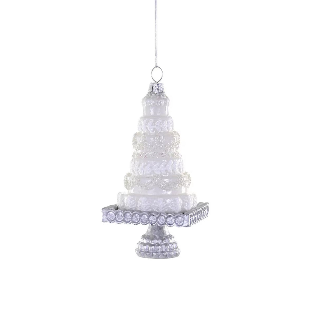 Cody Foster & Co Glass Tiered Wedding Cake Ornament - Product # GO - 9581