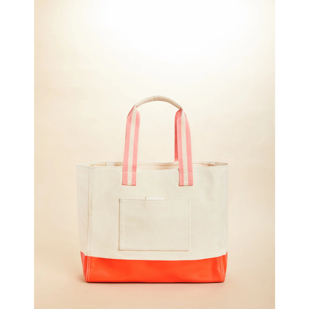 Stylish Red Crab Embroidered Thick Cotton Beach Tote Bag