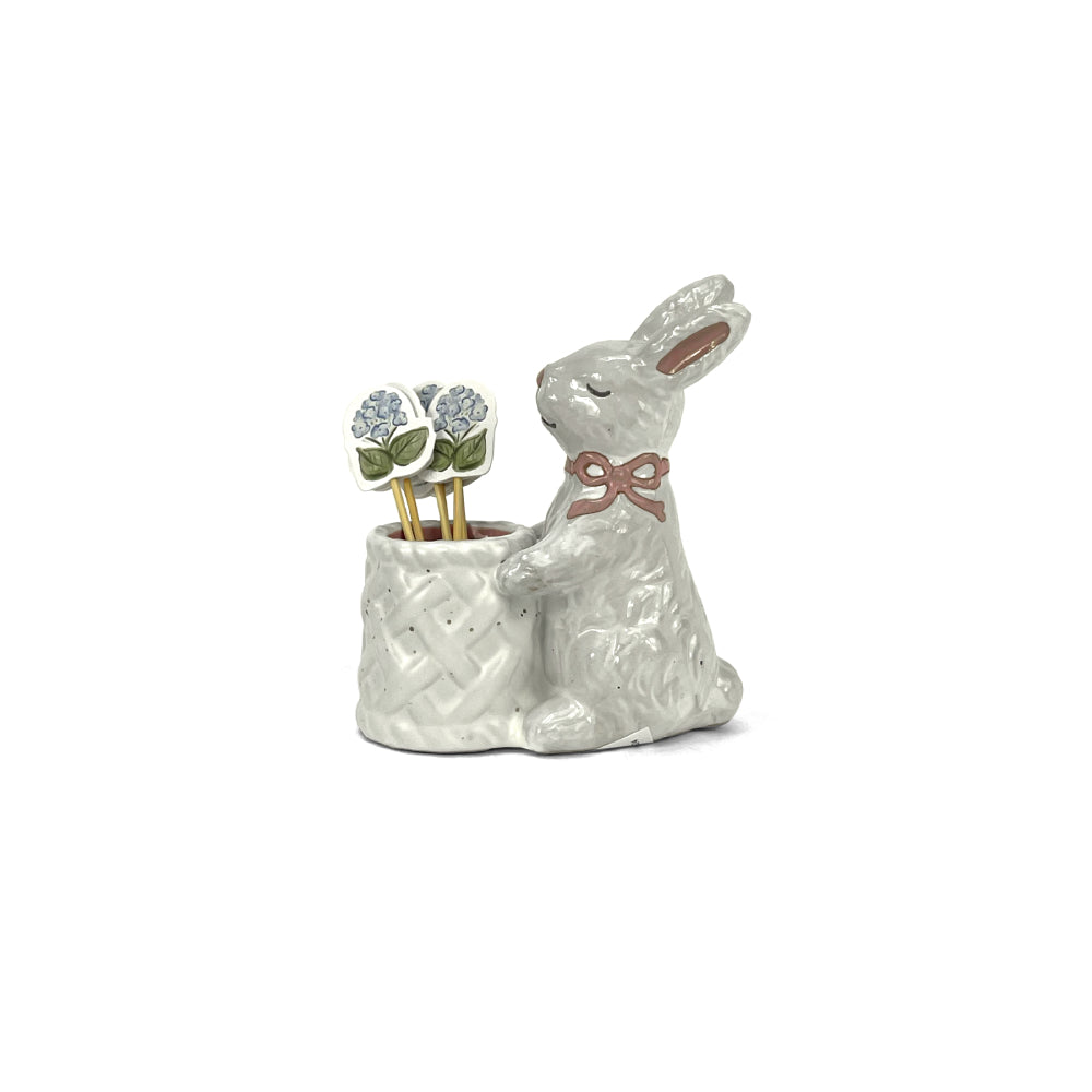 Hand - painted Stoneware Easter Toothpick Caddy 2 - piece Sets