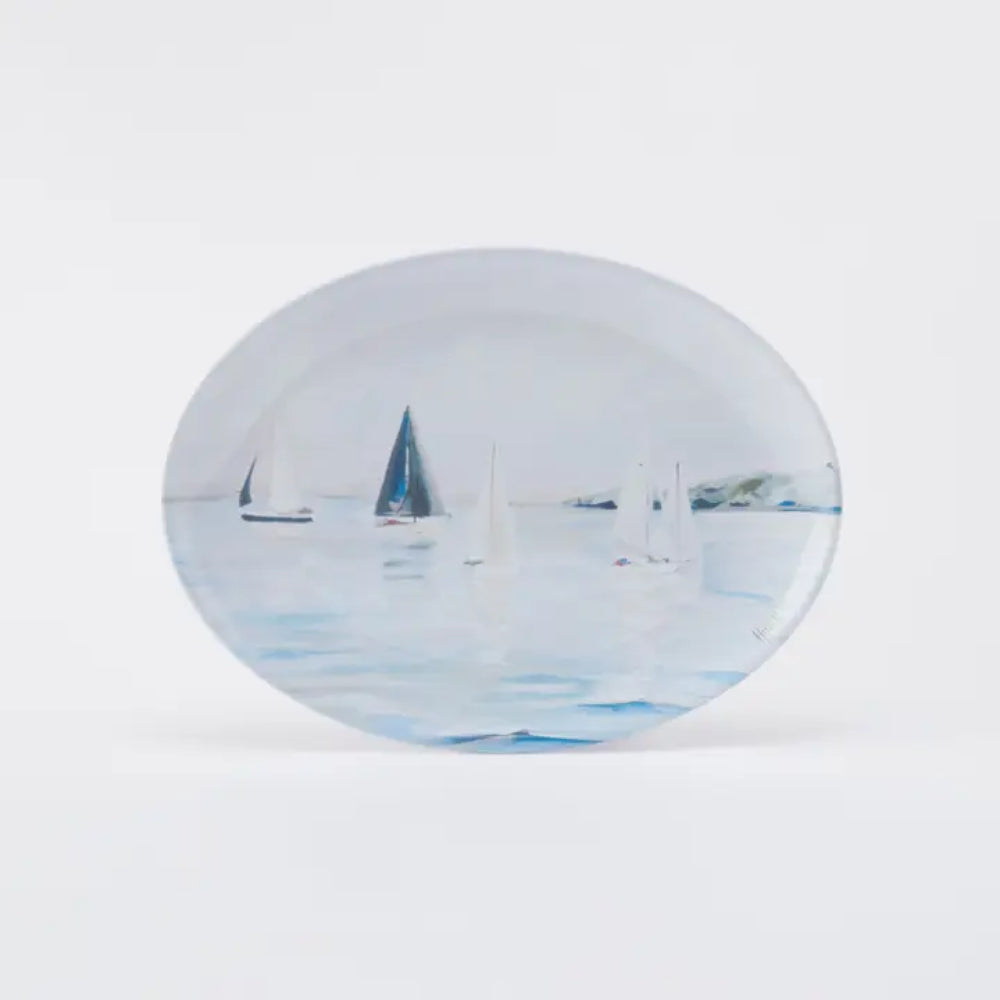 Kim Hovell South River Sails Design Melamine Serving Platter for Dining