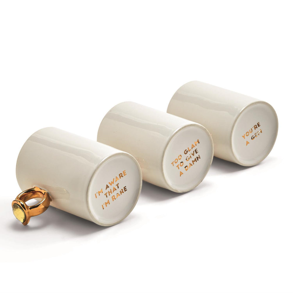 Two's Company Decorative Jewel - Accented Porcelain Mug for 'Put a Ring on It' Moments