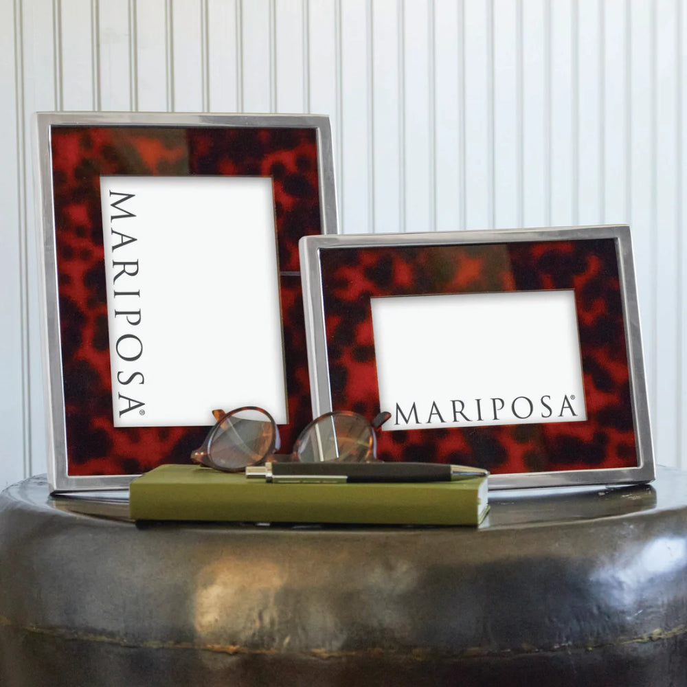 4x6 Modern Mariposa Tortoise-Style Picture Frame with Metal Border
