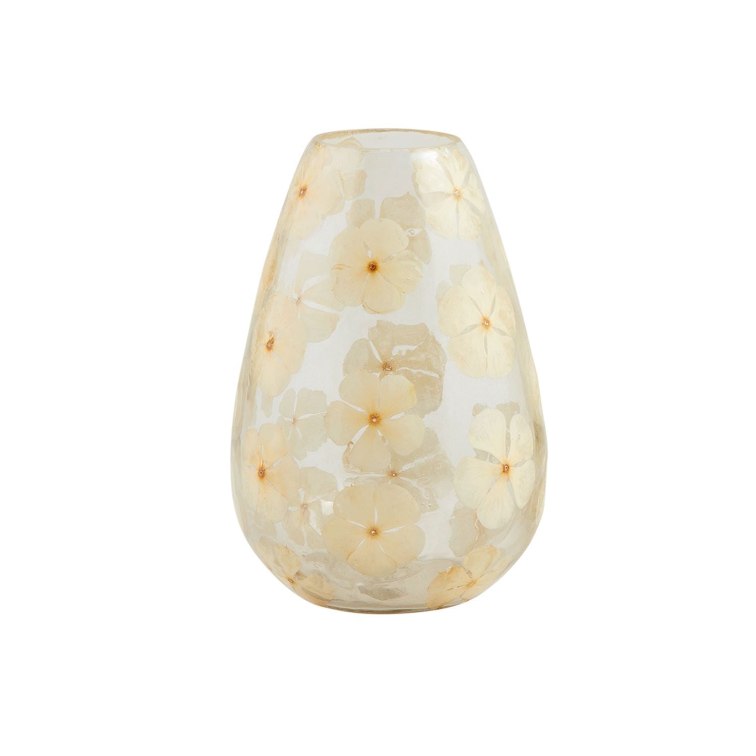 Mud Pie Artistic Pressed Flower Decorative Glass Vase