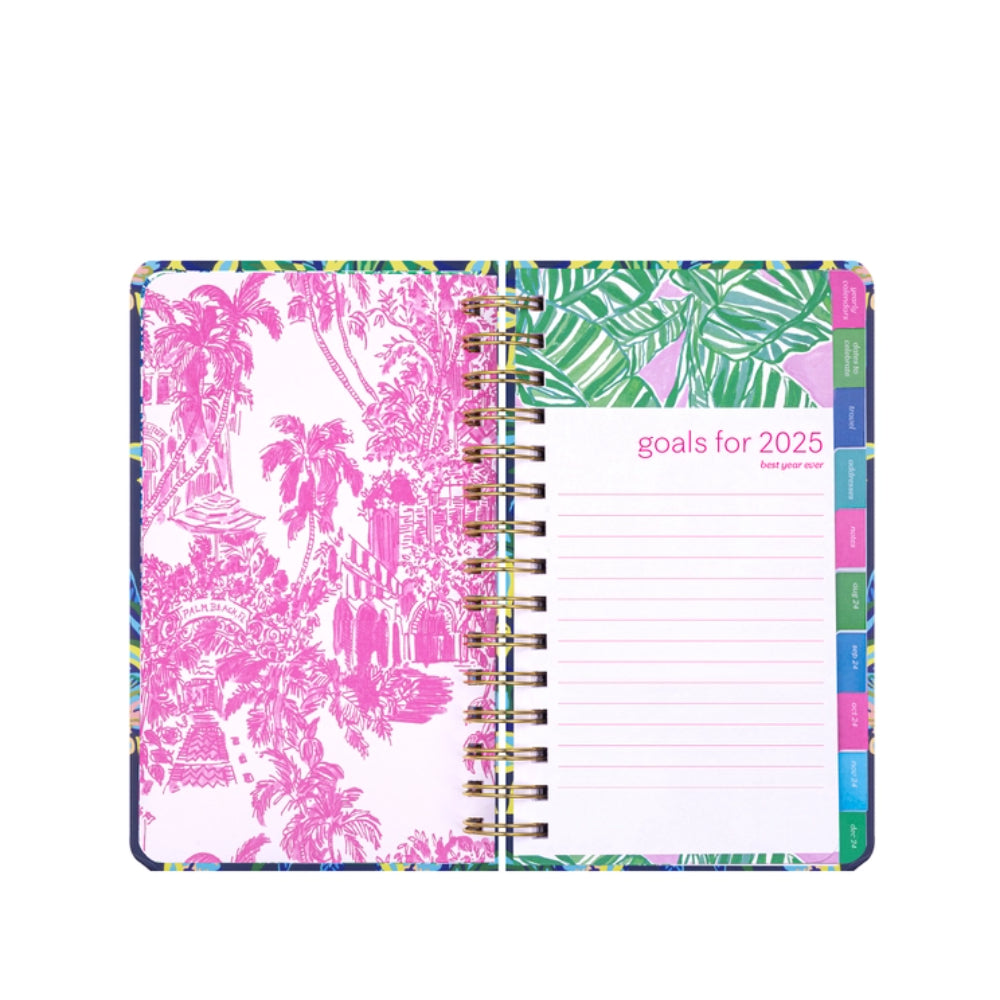 Lilly Pulitzer Medium-sized 12 Month Agenda Planner in the Hottest Spot Design with Navy Cover