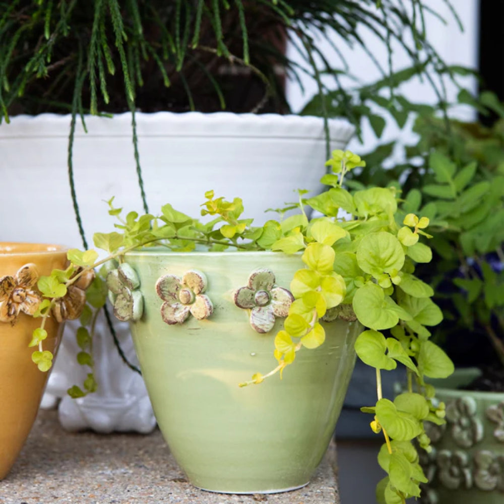 Vietri Small Hand - sculpted Rustic Garden Cachepot for Italian - style Home and Garden