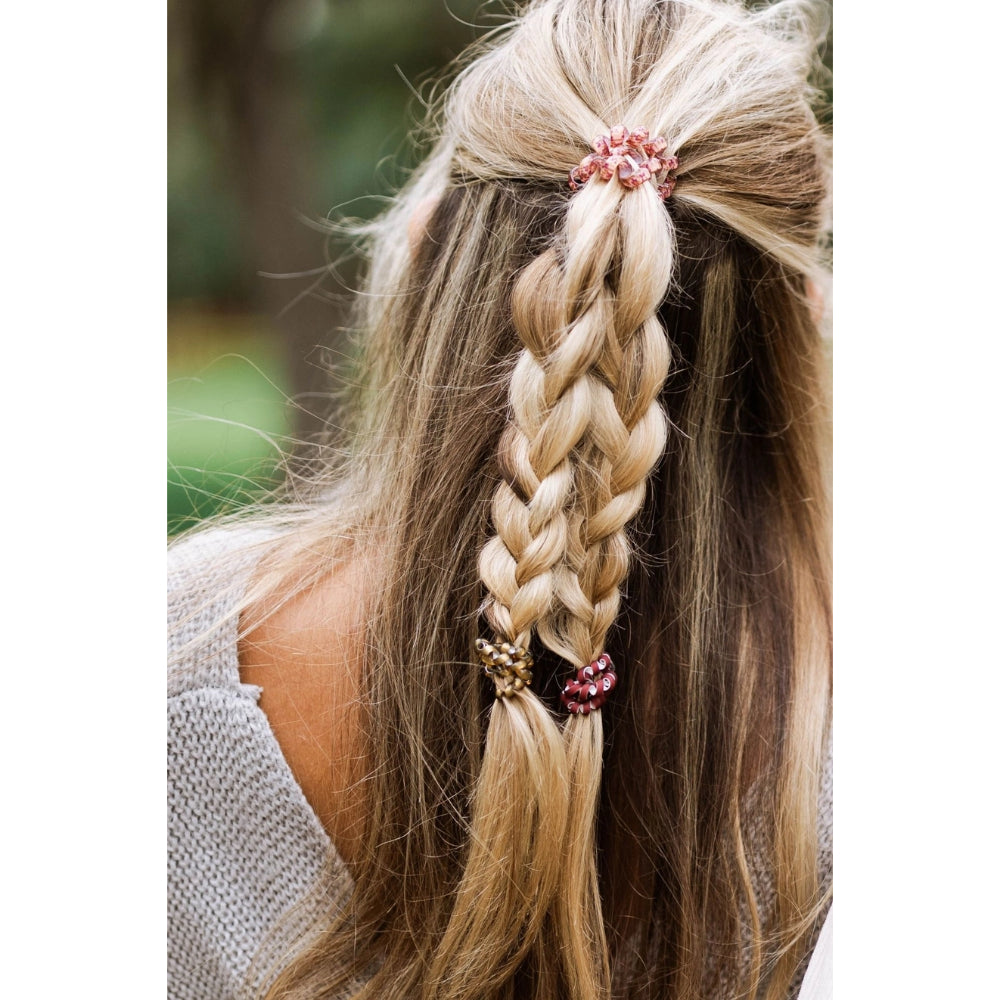 TELETIES Premium Spiral Hair Coils Mixed Pack - Burgundy Bliss Hair Ties for Stylish Hair Holding