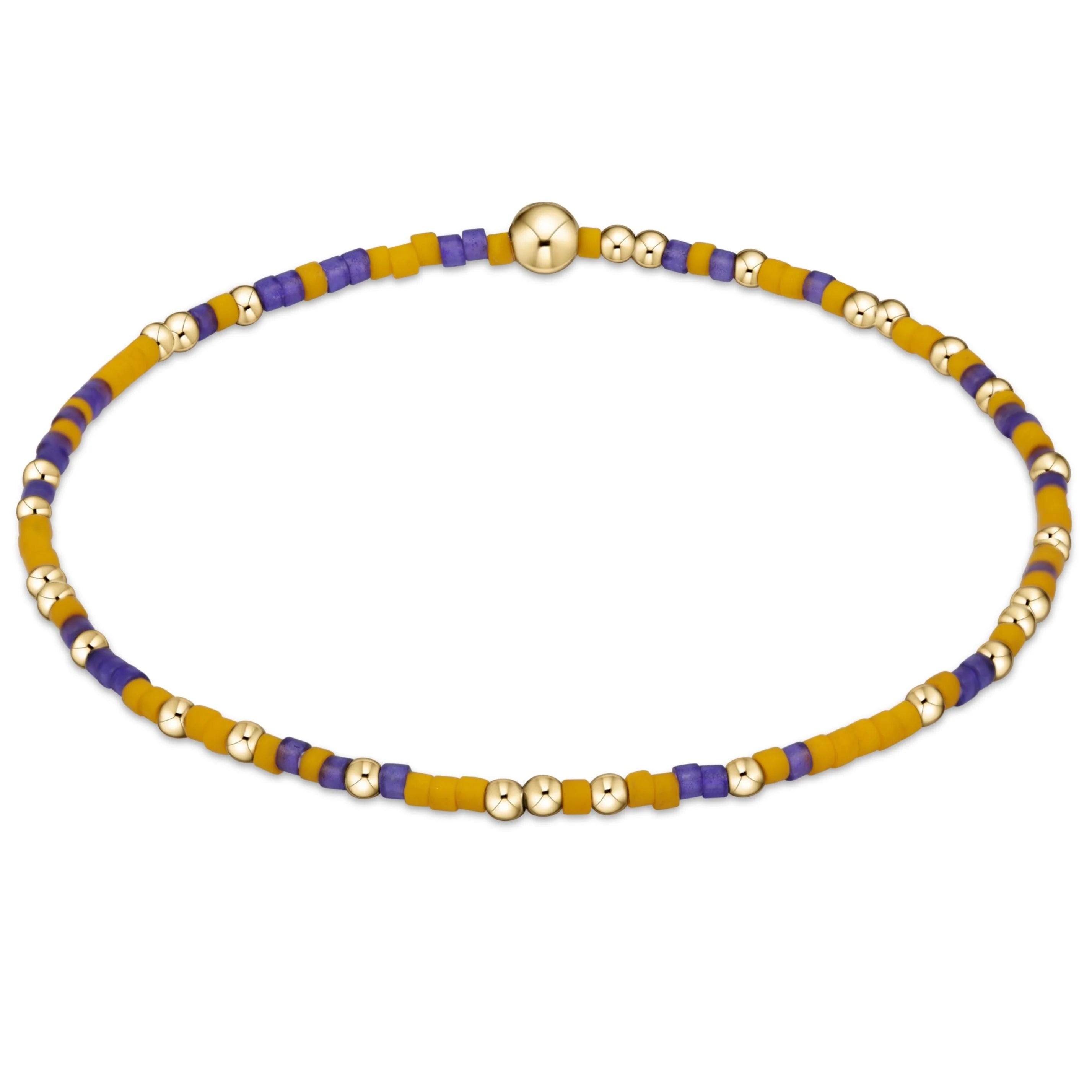Enchanting 5.5-inch e-girl Gameday Bracelet in Deep Purple and Golden Yellow