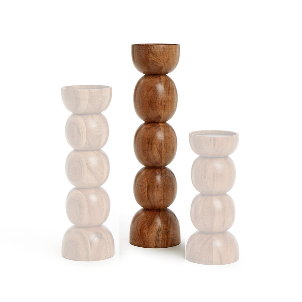 Exquisite Handmade Three-Piece Set of Pillar Candleholders by Two's Company