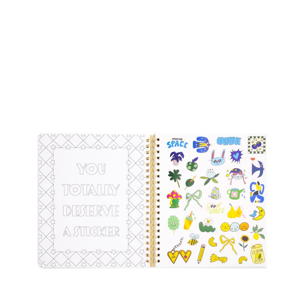 Ban.do Art Odyssey Perforated Coloring Book with Art Prompts and Stickers
