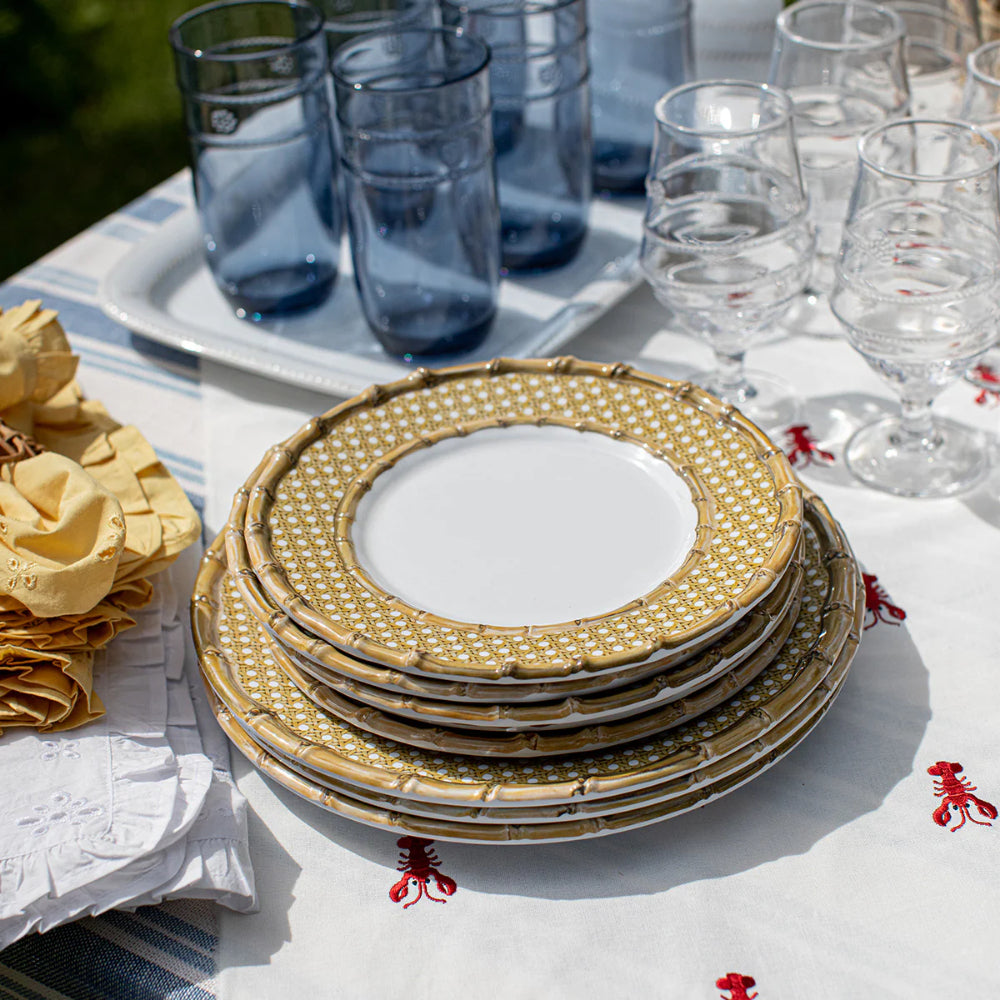 Juliska High - Quality Melamine Bamboo Caning - Designed Salad and Dessert Plate
