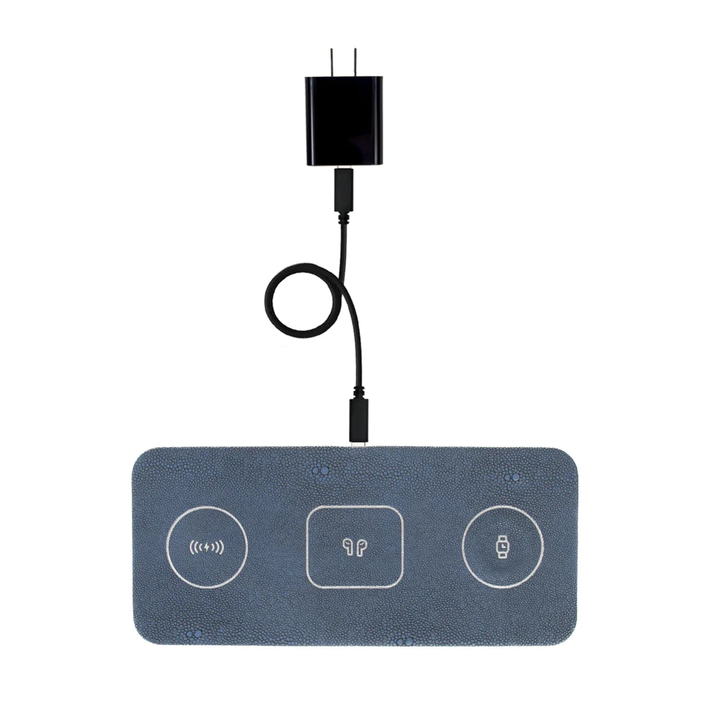Ace 15W Portable Qi-Certified 3-in-1 Wireless Fast Charging Pad for Multiple Devices