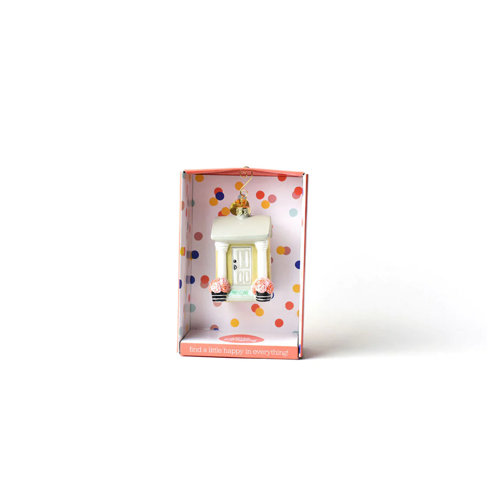 Happy Life-Inspiring Glass and Metal House Welcome Shaped Ornament