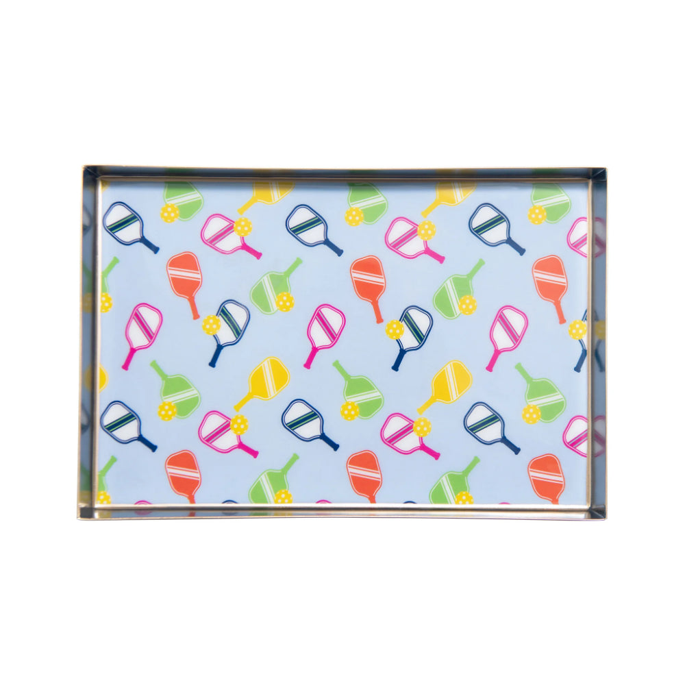Jaye's Studio Enameled Pickleball-themed Oliver Tray, 8' x 12' x 1'