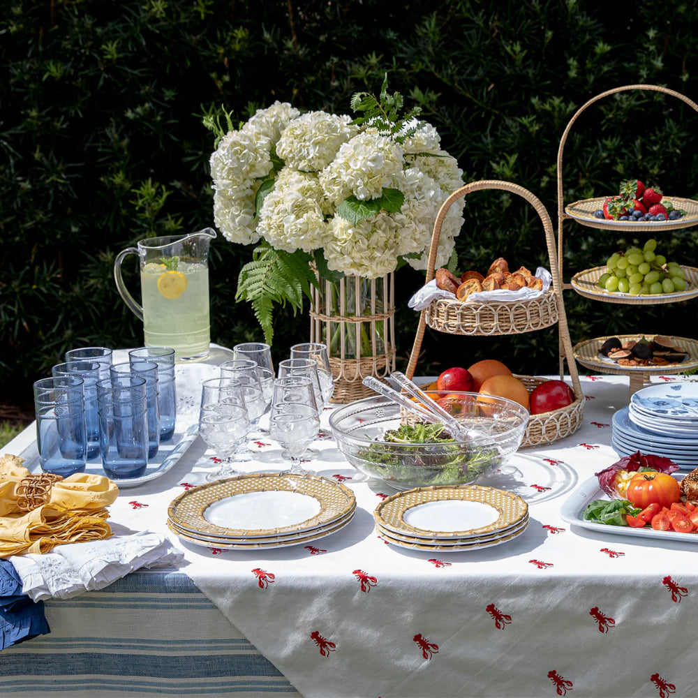 Juliska High - Quality Melamine Bamboo Caning - Designed Salad and Dessert Plate
