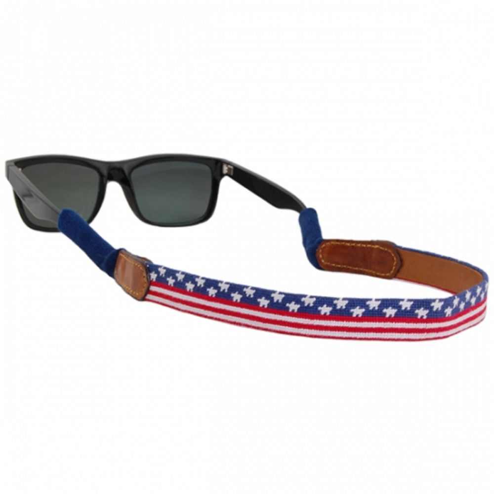 Smathers & Branson Stylish Old Glory Hand - stitched Needlepoint Sunglass Strap