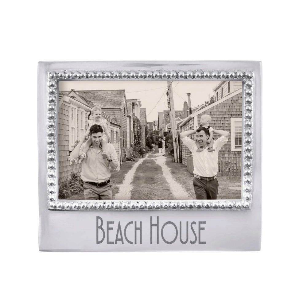 Mariposa Handmade Recycled Aluminum Beaded 4x6 Picture Frame for Summer Memories