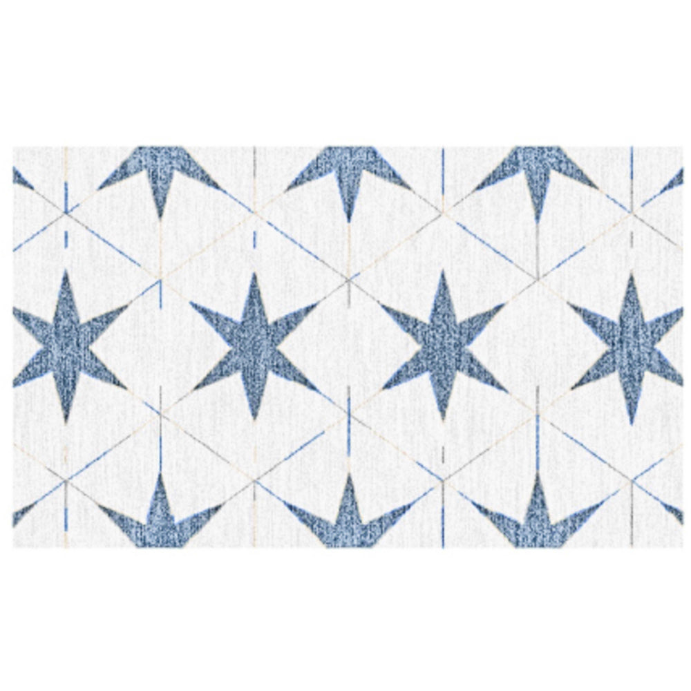 MacKenzie-Childs Durable Blue Stars Indoor/Outdoor Hand-Tufted Polyester Rug
