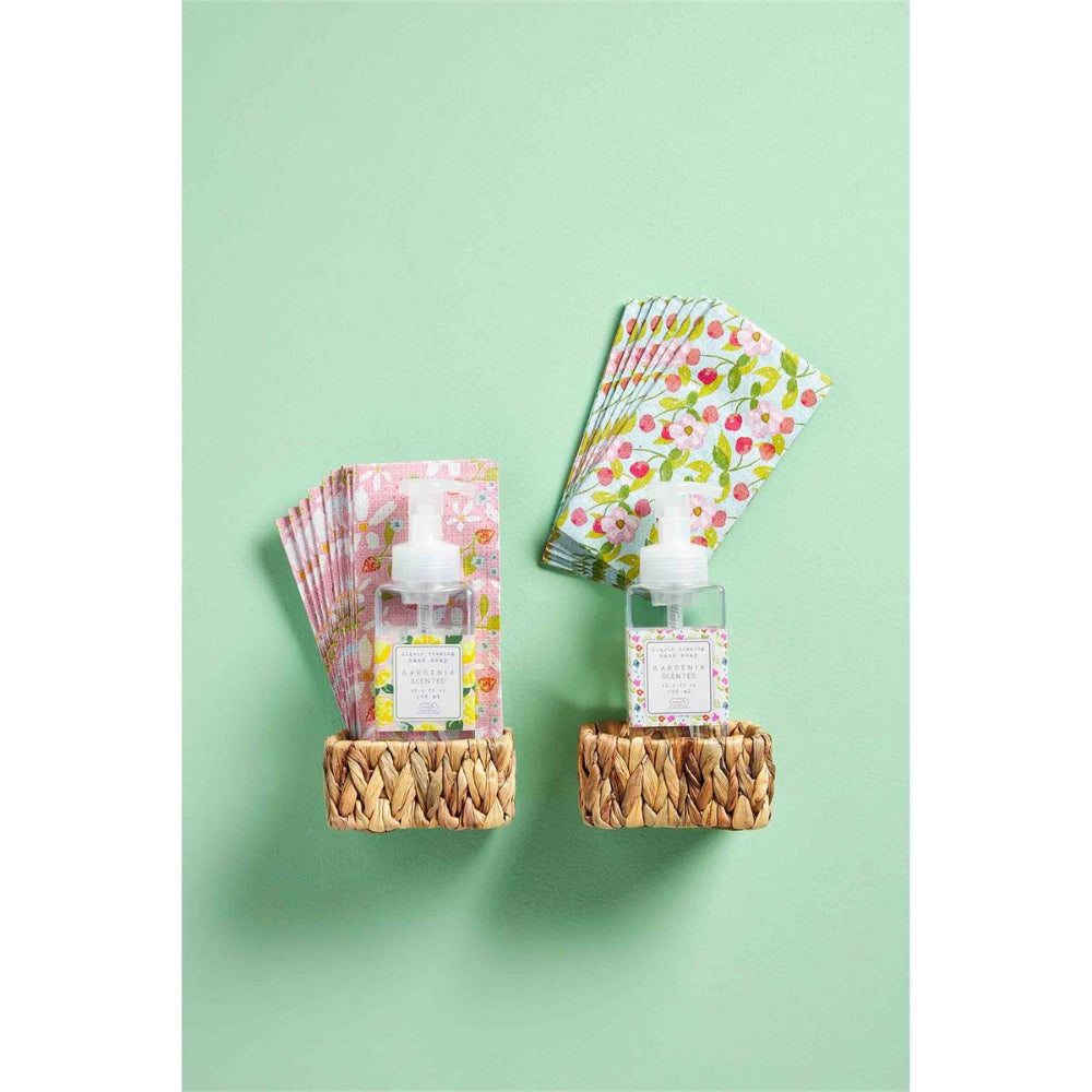 Mud Pie Fruity Floral Decorative Guest Towel and Gardenia Scented Liquid Hand Soap Set