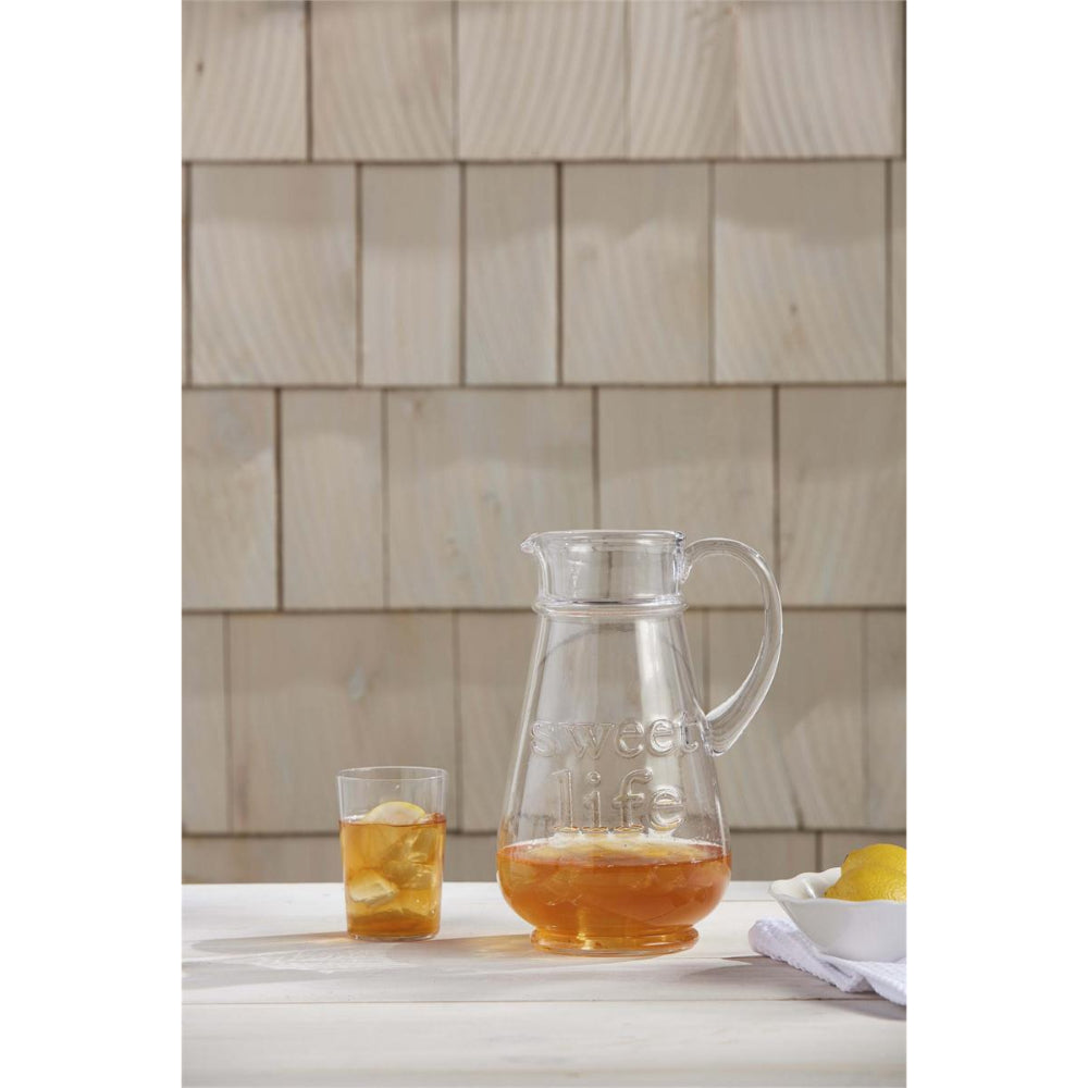 Mud Pie Sweet Life Glass Pitcher and Wooden Spoon Set with Homemade Lemonade Recipe