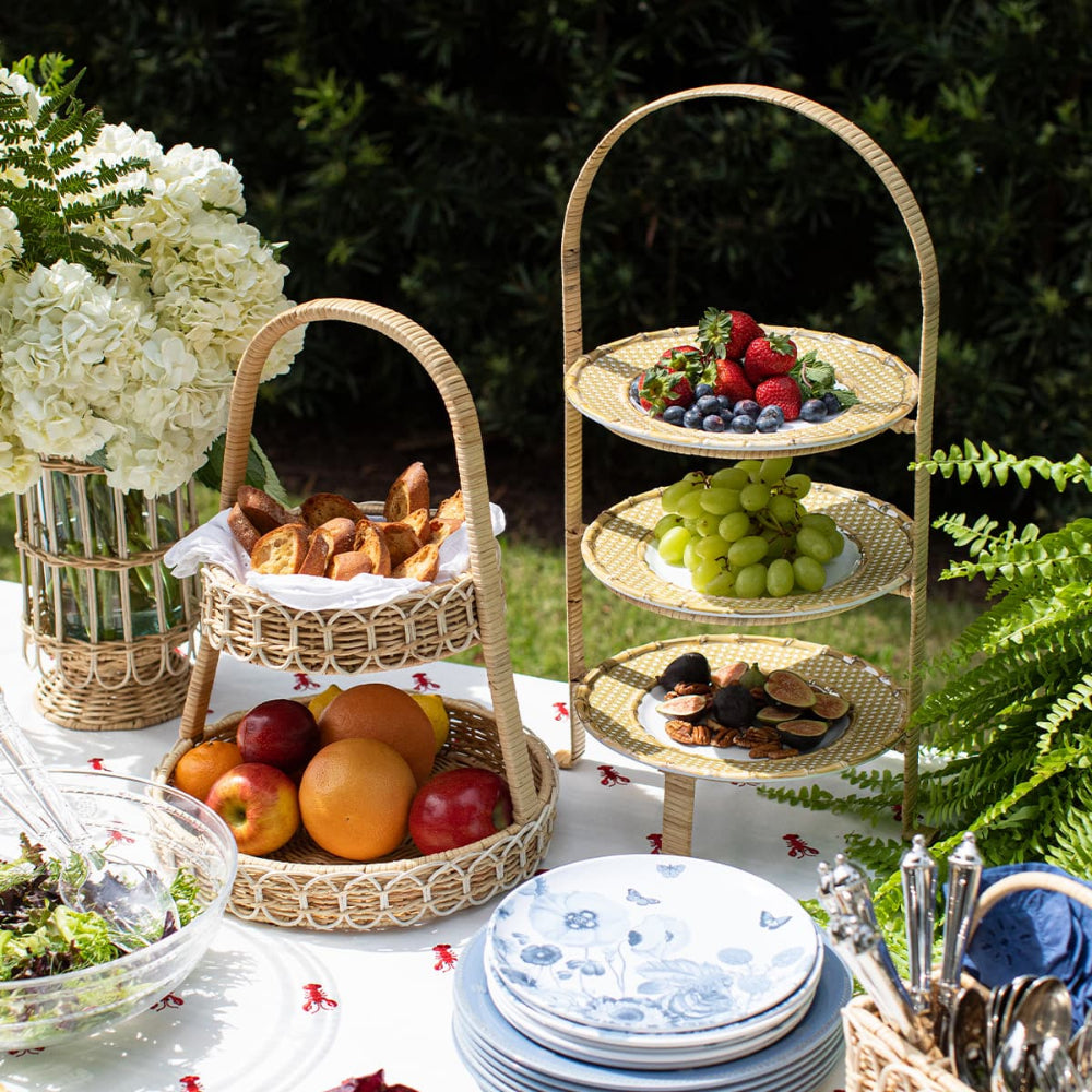 Juliska High - Quality Melamine Bamboo Caning - Designed Salad and Dessert Plate