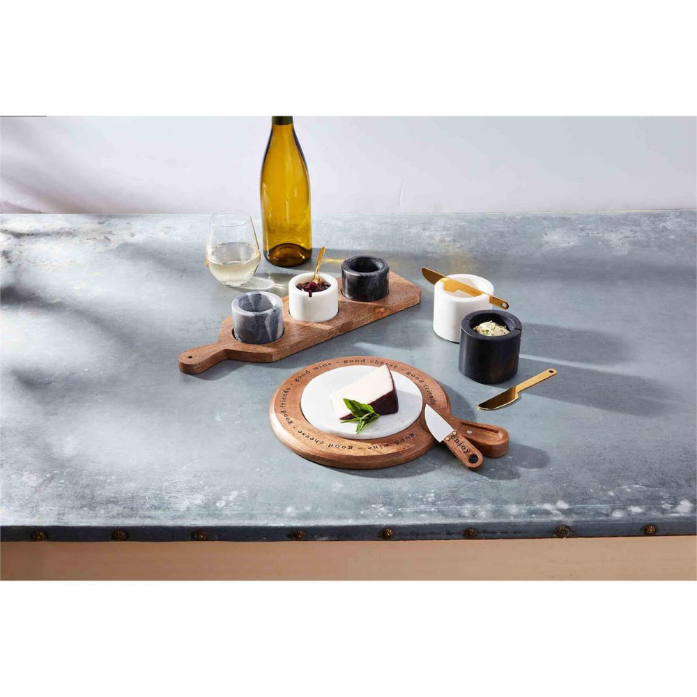 Mud Pie Premium Marble Inset Cheese Board Set for Cheese Lovers