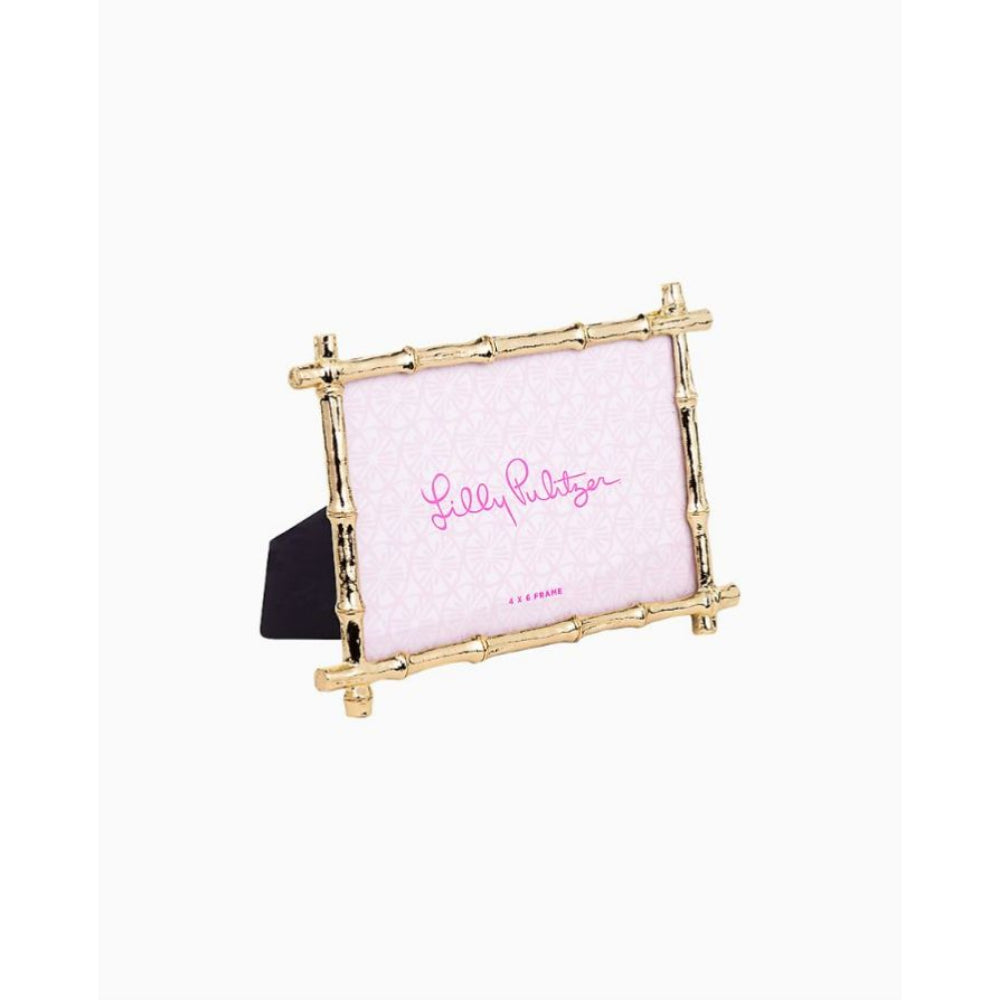 Lilly Pulitzer Medium-Sized 4x6 Metal Bamboo-Style Photo Frame for Decorative Display