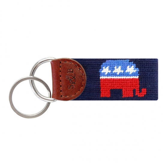 Smathers & Branson Classic Navy Republican Hand - stitched Key Fob
