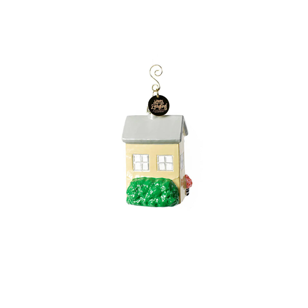 Happy Life-Inspiring Glass and Metal House Welcome Shaped Ornament