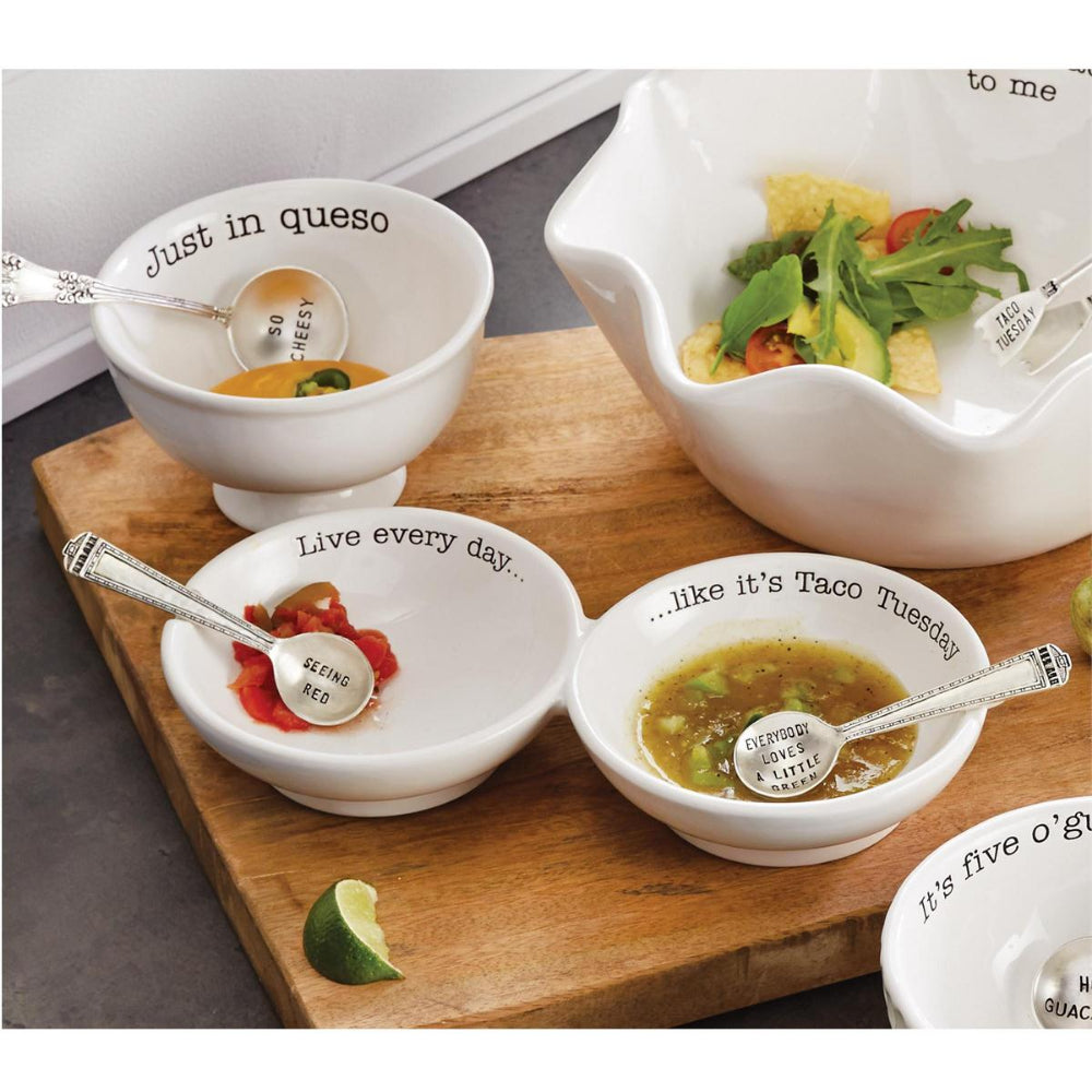 Mud Pie Double Salsa Serving Bowl Set for Taco Lovers
