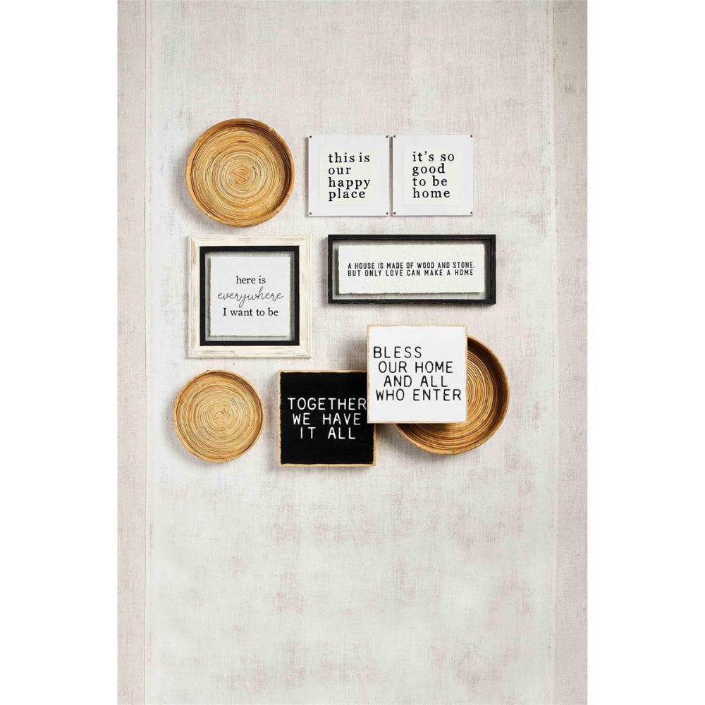 2023 Established Mud Pie Glass-Enclosed Recycled Parchment Plaque