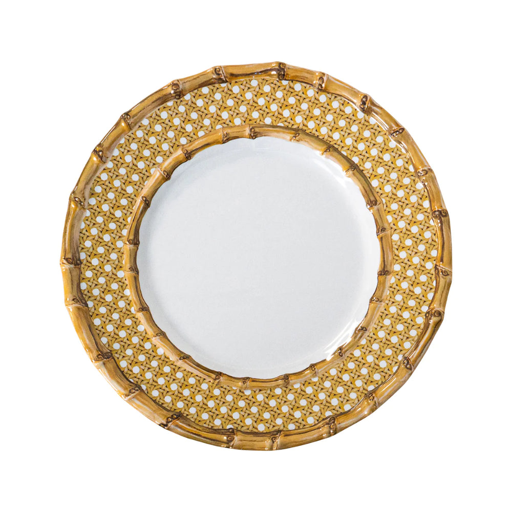 Juliska High - Quality Melamine Bamboo Caning - Designed Salad and Dessert Plate