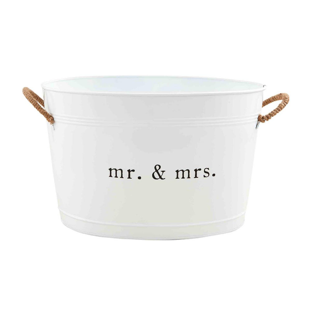 Mud Pie Enamel Coated Tin Ice Bucket for Mr. & Mrs. Party - In-Store Collection Only