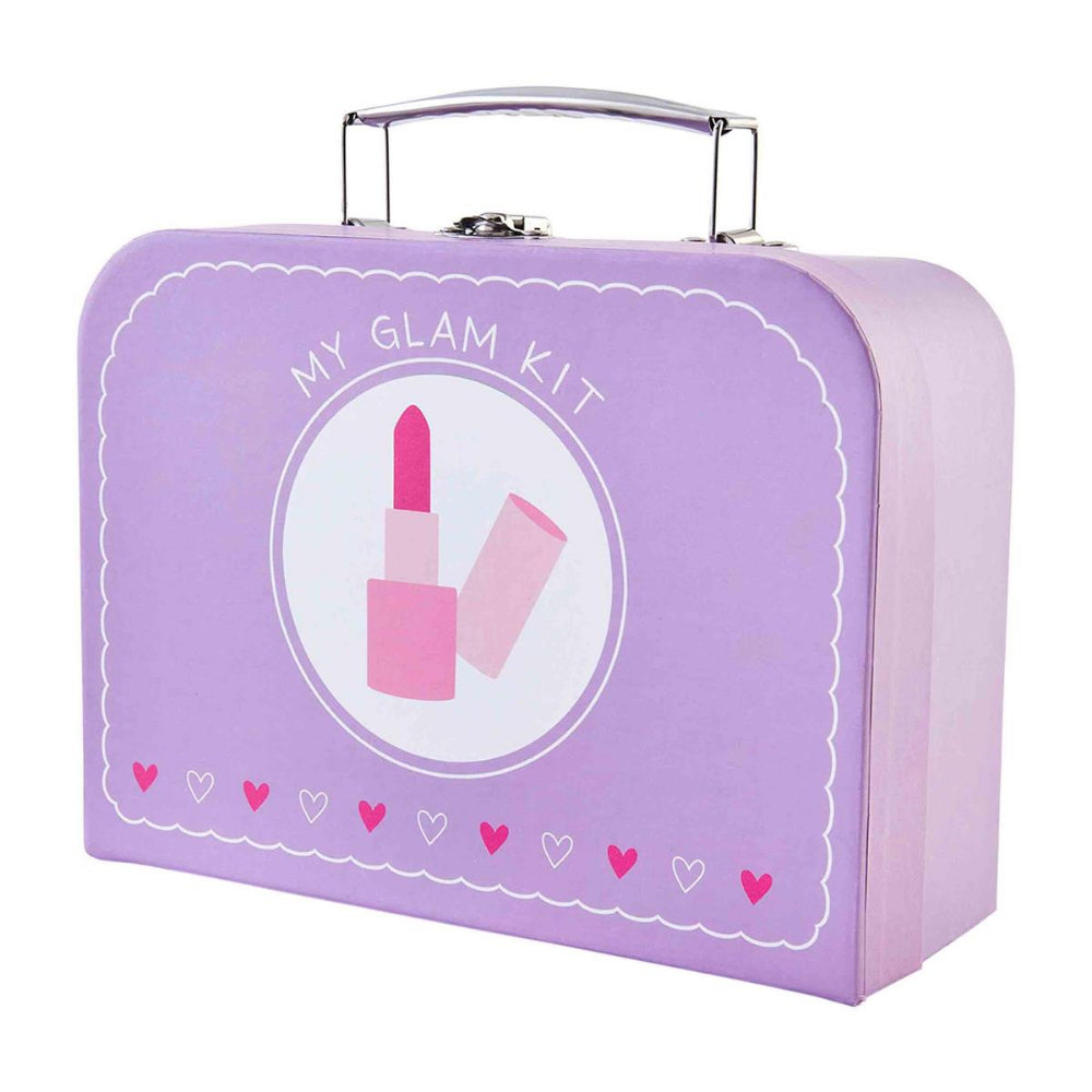 Mud Pie 8-Piece Wooden My Glam Makeup Kit in Sturdy Suitcase