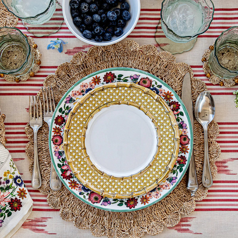 Juliska High - Quality Melamine Bamboo Caning - Designed Salad and Dessert Plate